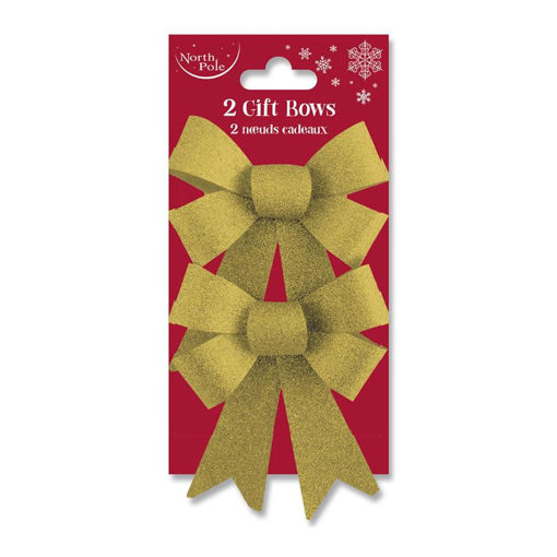 Picture of GLITTER BOW 2PK GOLD